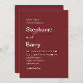 Invitation Elegant Barn Red Wedding (Devant / Derrière)