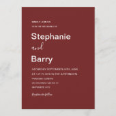 Invitation Elegant Barn Red Wedding (Devant)