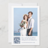 Invitation Elégant Baroque Bleu Jardin Français Floral Mariag (Dos)