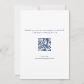 Invitation Elégant Baroque Dusty Blue Frame Mariage QR code (Dos)