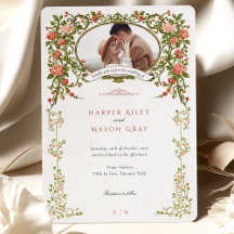 Elegant Baroque Gold Floral Photo Wedding