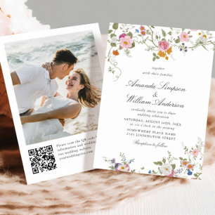 Invitation Elégant baroque Jardin Français Mariage Floral