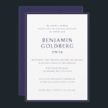 Invitation Élégant Bat mitzvah de la barre de cadre bleu form<br><div class="desc">Elégant Cadre Bleu Formal Bar Bat mitzvah Invitation</div>
