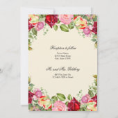 Invitation Élégant Bat mitzvah floral (Dos)