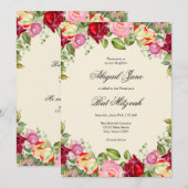 Invitation Élégant Bat mitzvah floral (Devant / Derrière)