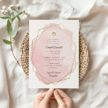 Invitation Elégant Bat mitzvah Gold Star Rose Aquarelle<br><div class="desc">Ce design moderne présente votre texte personnalisé sur une aquarelle surlignée d'un cadre géométrique. Utilisez le formulaire modèle pour ajouter votre texte. Les menus d'édition avancée,  accessibles en choisissant de modifier avec l'outil de conception,  vous permettront de modifier les polices et la disposition.</div>