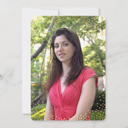 Invitation ÉLÉGANT BAT MITZVAH mini rustique confetti menthe (Dos)