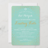 Invitation ÉLÉGANT BAT MITZVAH mini rustique confetti menthe (Devant)