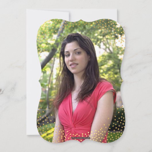 Invitation ÉLÉGANT BAT MITZVAH mini rustique en or confetti r (Dos)