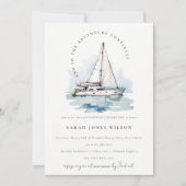 Invitation Elégant bateau à voile Dusky Yacht Seascape Annive (Devant)