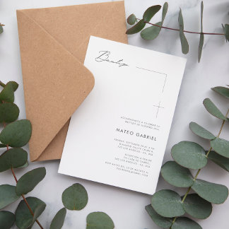 Invitation Elegant Bautizo | Baptême mexicain en espagnol