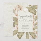 Invitation Elegant Beach Coastal Engagement Party  (Devant / Derrière)