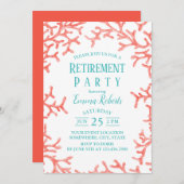 Invitation Elégant Beach Coral Reef Starfish Retraite (Devant / Derrière)