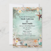 Invitation Elegant Beach Sebastian & Pearls Mariage Photo (Devant)