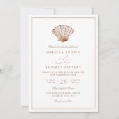 Invitation Elegant Beach Simple Minimalist QR Code Wedding (Devant)