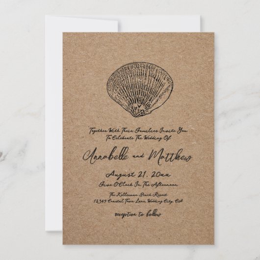 Invitation Elegant Beach Wedding (Devant)