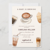 Invitation Élégant bébé brasse le baby shower de café (Devant)