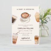 Invitation Élégant bébé brasse le baby shower de café (Debout devant)