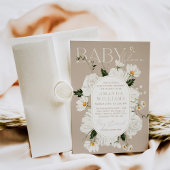 Invitation Elégant bébé dans le Baby shower de la marguerite