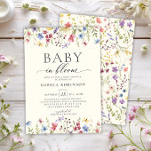 Invitation Elégant bébé en fleurs Baby shower Fleur sauvage