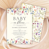 Invitation Elégant bébé en fleurs Baby shower Fleur sauvage