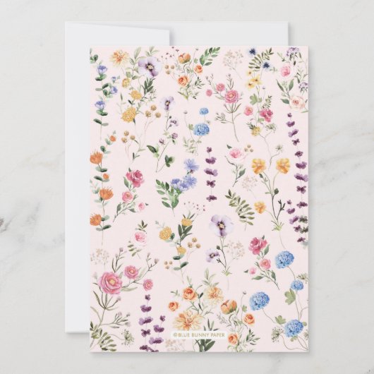 Invitation Elégant bébé en fleurs Baby shower Fleur sauvage (Dos)