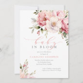 Invitation Élégant Bébé rose En Fleur Baby shower Fille (Devant)
