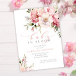 Invitation Élégant Bébé rose En Fleur Baby shower Fille<br><div class="desc">Elégant Pink Baby In Bloom Girl Baby shower Invitation présente de belles fleurs roses florales et de la verdure ainsi que de la calligraphie moderne.</div>