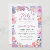 Invitation Élégant Bébé Rose En Fleur Floral (Devant)