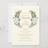 Invitation Élégant bébé saupoudrer baby shower neutre pour le (Devant)