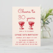 Invitation Élégant Beige À vos 30 ans (Debout devant)