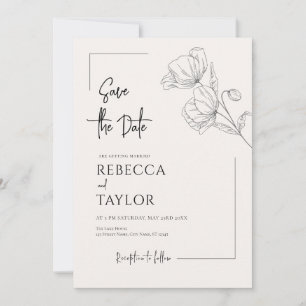 Invitation Élégant beige minimal Enregistrer la date