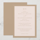 Invitation Elegant Beige Minimalist Calligraphy (Devant / Derrière)