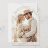 Invitation Elegant Beige Neutral Photo Wedding (Dos)