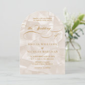 Invitation Elegant Beige Neutral Photo Wedding (Debout devant)