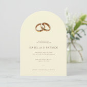 Invitation Elegant Beige Wedding Rings (Debout devant)