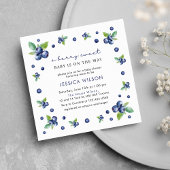 Invitation Elégant Berry Baby shower doux bleuets