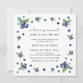 Invitation Elégant Berry Baby shower doux bleuets (Devant)