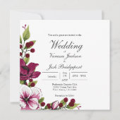 Invitation Elégant Berry Greenery Aquarelle Floral Mariage (Devant)