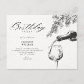 Invitation Elegant beverage wine birthday (Devant)
