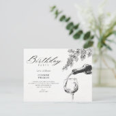 Invitation Elegant beverage wine birthday (Debout devant)