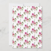 Invitation Elégant Big Pink Bow Rose Floral Anniversaire (Dos)