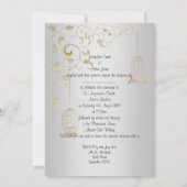 Invitation ELEGANT Birdcage mariage robe or argent mariage (Dos)