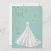 Invitation ELÉGANT Birdcage Robe Mariage simple Vert (Devant)