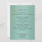 Invitation ELÉGANT Birdcage Robe Mariage simple Vert (Dos)