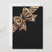 Invitation Elegant Birthday Black Gold Leopard Animal Bow (Dos)