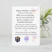 Invitation Elegant Birthday Card for Her – Personalized Greet (Debout devant)
