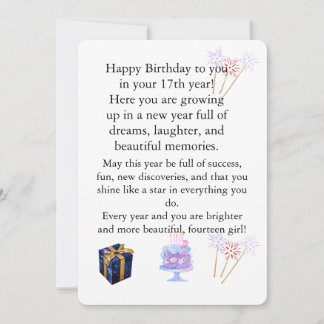 Invitation Elegant Birthday Card for Her – Personalized Greet