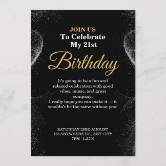 Invitation Elegant Birthday Card – Stylish CUSTOMIZABLE CARD.