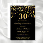 Invitation Elégant Black and Gold 30e anniversaire<br><div class="desc">Elégant Black and Gold 30th Birthday Invitation</div>